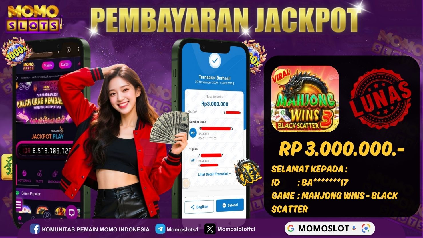 MOMOSLOTS JACKPOT SLOT MAHJONG WINS - BLACK SCATTER